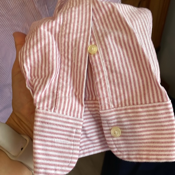 RALPH LAUREN “Classic Fit” Pink & White Striped Button Down Shirt Size Large - Picture 4 of 8